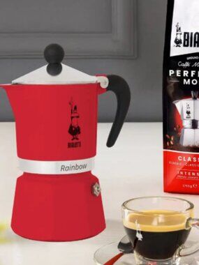 BIALETTI Rainbow (Red) 6 cup Express Maker New